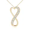 Angara Lab-grown Pave-set Diamond Infinity Heart Pendant In Yellow Gold/f-g