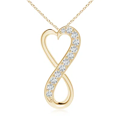 Angara Lab-grown Pave-set Diamond Infinity Heart Pendant In Gold
