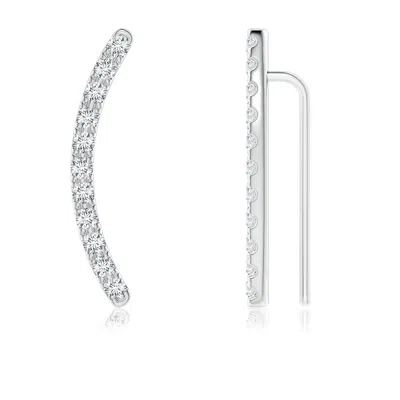 Angara Lab-grown Pave-set Diamond Linear Ear Climber In Metallic