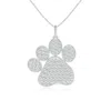 Angara Lab-grown Pave-set Diamond Paw Pendant In White Gold/f-g