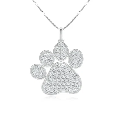 Angara Lab-grown Pave-set Diamond Paw Pendant In Metallic