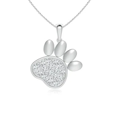 Angara Lab-grown Pave-set Diamond Paw Print Pendant In Metallic