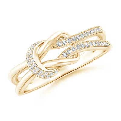 Angara Lab-grown Pave-set Diamond Split Infinity Knot Ring In Gold