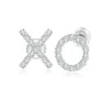 Angara Lab-grown Pave-set Diamond Xo Stud Earrings In Platinum/f-g