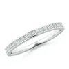 Angara Lab-grown Pave Set Half Eternity Women's Diamond Wedding Ring In White Gold/f-g