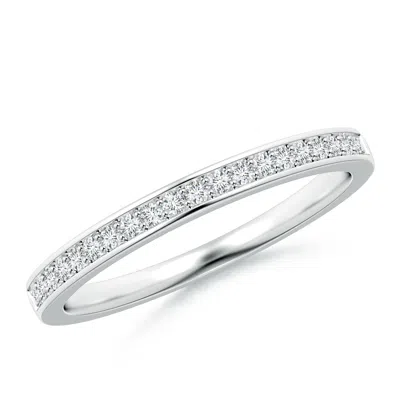 Angara Lab-grown Pave Set Half Eternity Women's Diamond Wedding Ring In Metallic