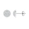 Angara Lab-grown Pave-set Round Diamond Cluster Stud Earrings In White Gold/f-g