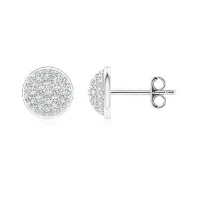 Angara Lab-grown Pave-set Round Diamond Cluster Stud Earrings In Metallic