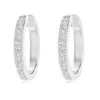 Angara Lab-grown Pave-set Round Diamond Hinged Hoop Earrings In White Gold/f-g