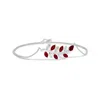 Angara Lab-grown Pear And Marquise Ruby Olive Branch Bracelet In White Gold/deep Rich Red