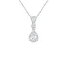 Angara Lab-grown Pear And Round Diamond Three Stone Pendant In White Gold/f-g