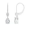 Angara Lab-grown Pear Diamond Leverback Drop Earrings With Lab Diamond Accent In White Gold/f-g