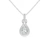 Angara Lab-grown Oval Diamond Solitaire Infinity Knot Pendant In White Gold/f-g