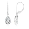 Angara Lab-grown Pear-shaped Diamond Leverback Drop Earrings In White Gold/f-g
