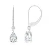 Angara Lab-grown Pear-shaped Diamond Leverback Drop Earrings With Lab Diamond Accent In White Gold/f-g