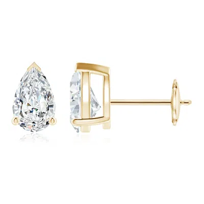 Angara Lab-grown Pear-shaped Diamond Solitaire Stud Earrings In Gold