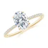 Angara Lab-grown Peg Head Oval Diamond Classic Engagement Ring In Yellow Gold/f-g