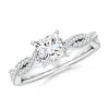 Angara Lab-grown Peg Head Princess-cut Diamond Twist Shank Engagement Ring In White Gold/f-g
