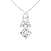Angara Lab-grown Princess-cut Diamond Celtic Knot Pendant In White Gold/f-g