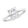 Angara Lab-grown Princess-cut Diamond Knife-edge Shank Trellis Engagement Ring In White Gold/f-g