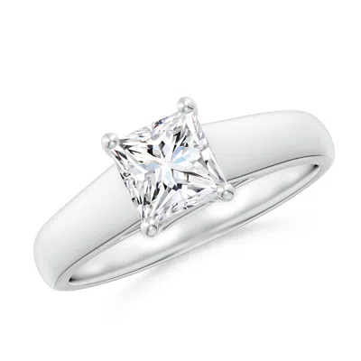 Angara Lab-grown Princess-cut Diamond Solitaire Engagement Ring In Metallic
