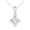 Angara Lab-grown Princess-cut Diamond Solitaire Pendant In White Gold/f-g