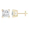 Angara Lab-grown Princess-cut Diamond Solitaire Stud Earrings In Yellow Gold/f-g