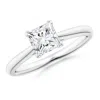 Angara Lab-grown Princess-cut Diamond Tapered Cathedral Engagement Ring In White Gold/f-g