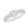 Angara Lab-grown Princess-cut Diamond Three Stone Ring In White Gold/f-g