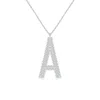 Angara Lab-grown Prong-set Diamond Capital "a" Knife-edge Initial Pendant In White Gold/f-g