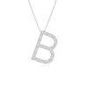Angara Lab-grown Prong-set Diamond Capital "b" Initial Pendant In White Gold/f-g