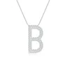 Angara Lab-grown Prong-set Diamond Capital "b" Knife-edge Initial Pendant In White Gold/f-g