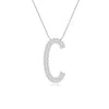 Angara Lab-grown Prong-set Diamond Capital "c" Knife-edge Initial Pendant In Platinum/f-g
