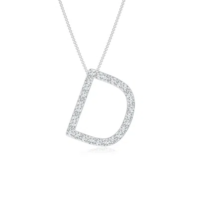 Angara Lab-grown Prong-set Diamond Capital "d" Initial Pendant In Metallic
