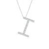 Angara Lab-grown Prong-set Diamond Capital "i" Initial Pendant In White Gold/f-g