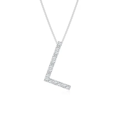 Angara Lab-grown Prong-set Diamond Capital "l" Initial Pendant In Neutral