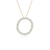 Angara Lab-grown Prong-set Diamond Capital "o" Initial Pendant In Yellow Gold/f-g