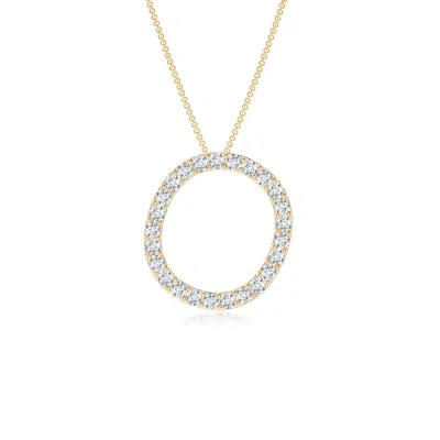 Angara Lab-grown Prong-set Diamond Capital "o" Initial Pendant In Gold
