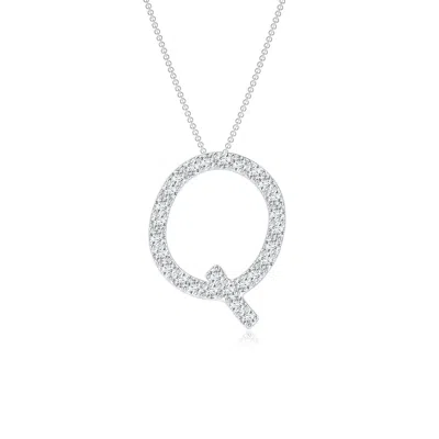 Angara Lab-grown Prong-set Diamond Capital "q" Initial Pendant In Metallic