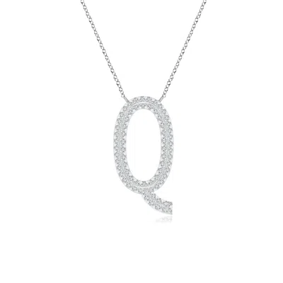 Angara Lab-grown Prong-set Diamond Capital "q" Knife-edge Initial Pendant In Metallic