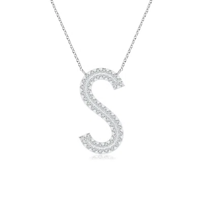 Angara Lab-grown Prong-set Diamond Capital "s" Knife-edge Initial Pendant In Metallic