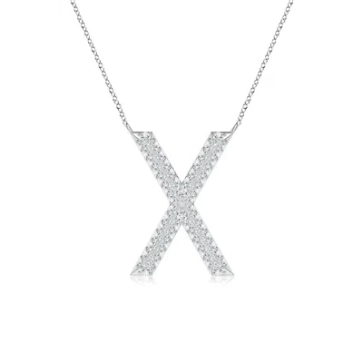 Angara Lab-grown Prong-set Diamond Capital "x" Knife-edge Initial Pendant In Metallic