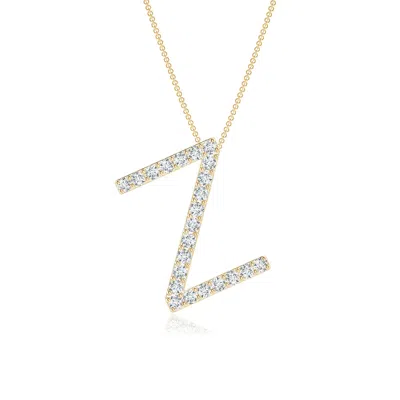 Angara Lab-grown Prong-set Diamond Capital "z" Initial Pendant In Metallic