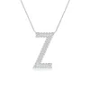 Angara Lab-grown Prong-set Diamond Capital "z" Knife-edge Initial Pendant In Platinum/f-g
