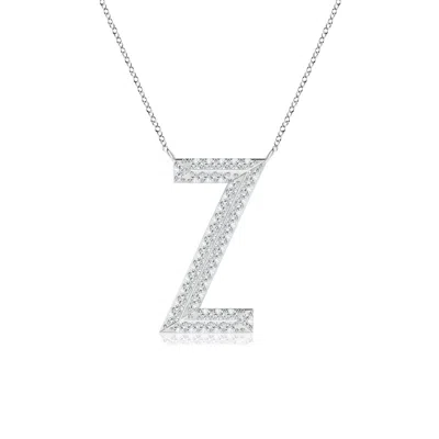 Angara Lab-grown Prong-set Diamond Capital "z" Knife-edge Initial Pendant In Metallic