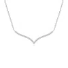 Angara Lab-grown Prong-set Diamond Curved Necklace In White Gold/f-g
