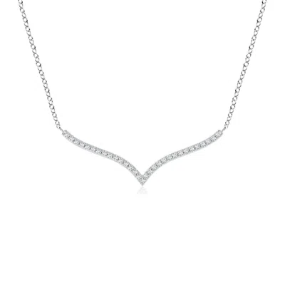 Angara Lab-grown Prong-set Diamond Curved Necklace In White