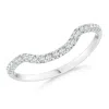 Angara Lab-grown Prong Set Diamond Curved Wedding Ring For Women In Platinum/f-g