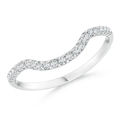 Angara Lab-grown Prong Set Diamond Curved Wedding Ring For Women In Metallic