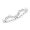 Angara Lab-grown Prong-set Diamond Curved Wedding Ring In White Gold/f-g